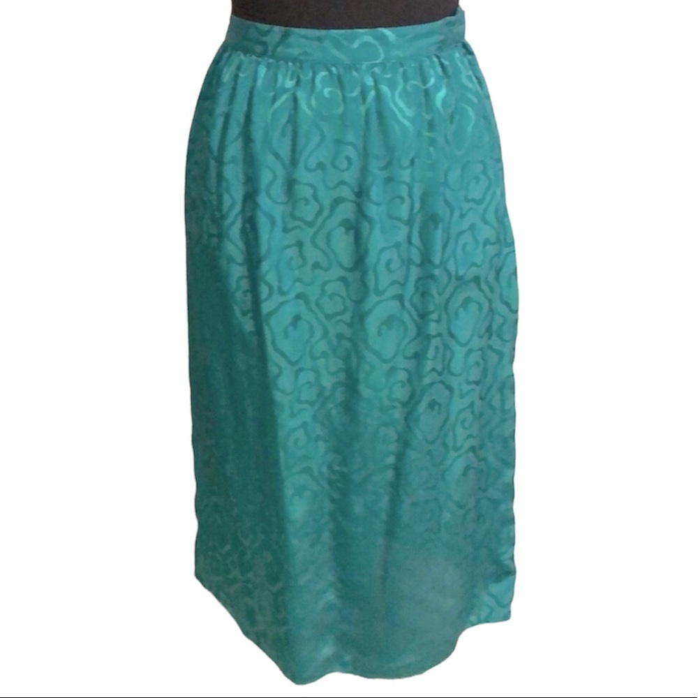 VINTAGE ARGENTI MIDI SKIRT EMERALD GREEN SIZE 6